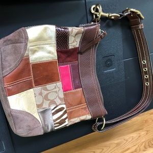 Multi pattern brown Coach bag